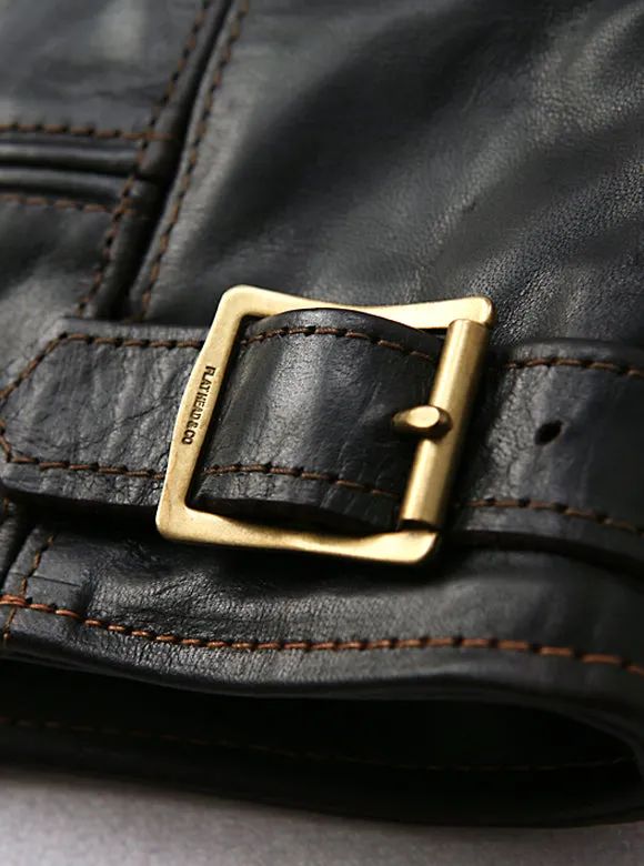 SINGLE RIDERS Shinki Hikaku Teacore Veg Tanned  Horsehide - Black FN-LJ-HS001