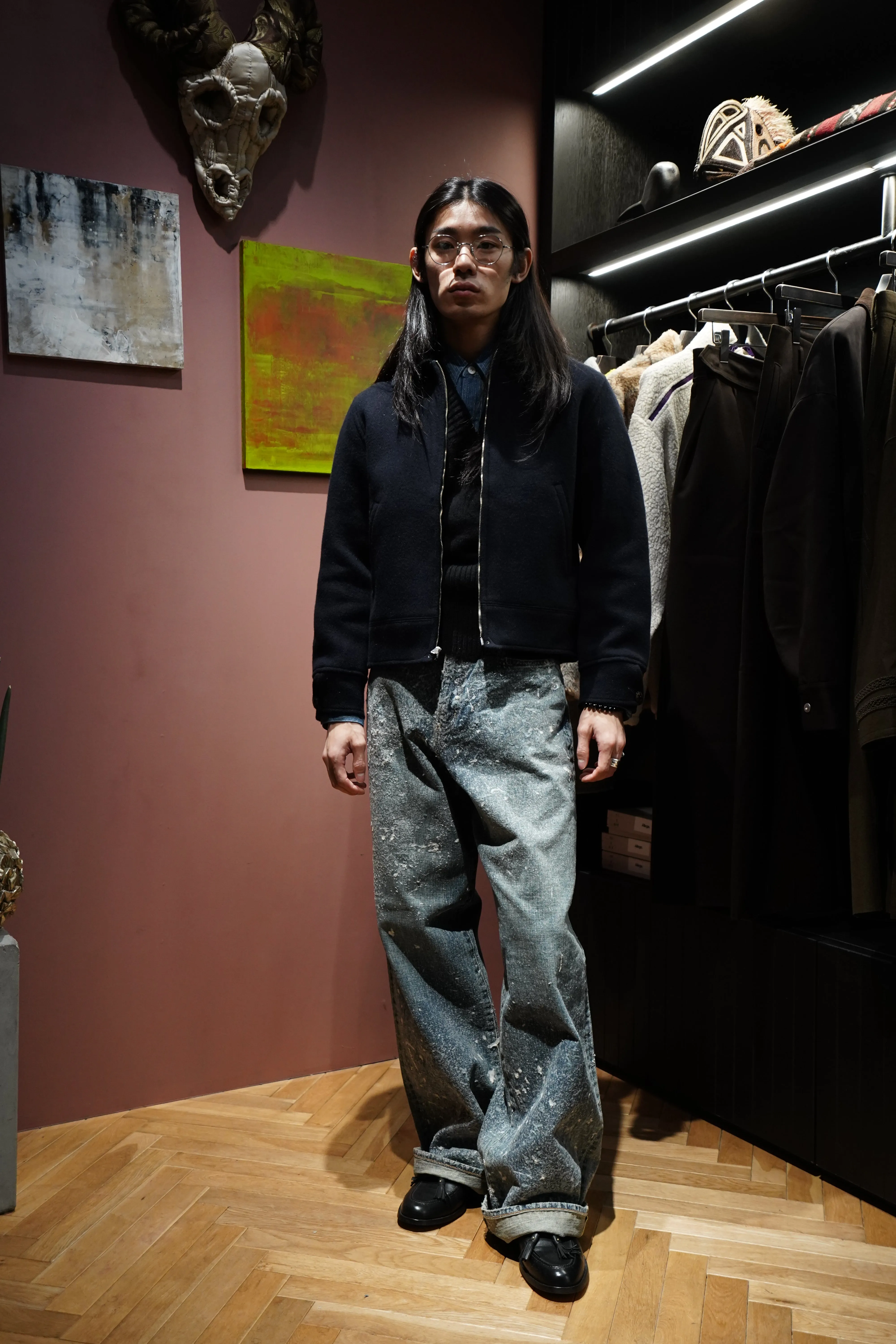 Taiga Takahashi VARSITY LETTERMAN VEST (BLACK)