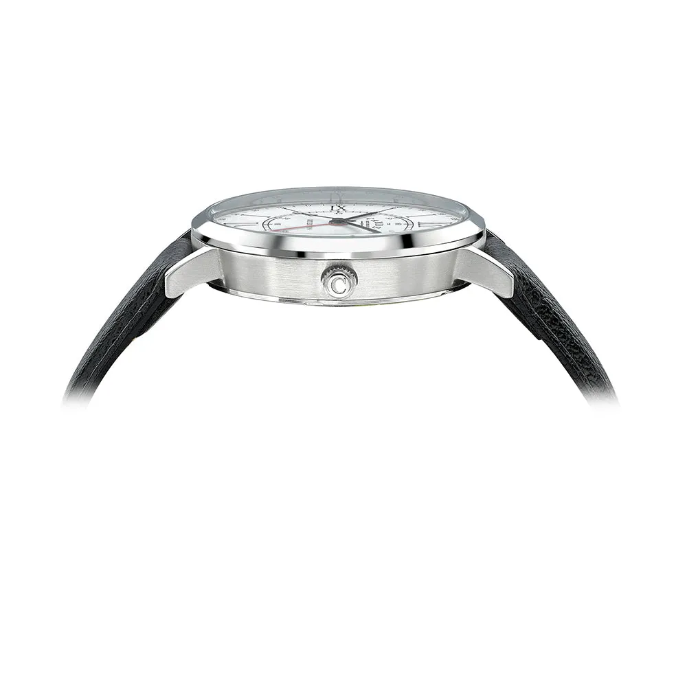 The Camden Watch Company GMT Steel Watch with Black Strap