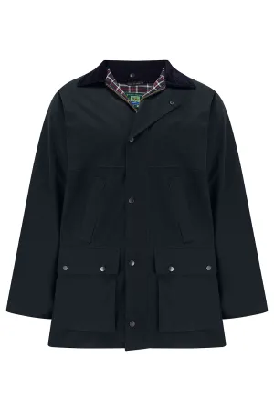 Tweed Outdoor 'Horseman' Unisex Wax Jacket in Navy