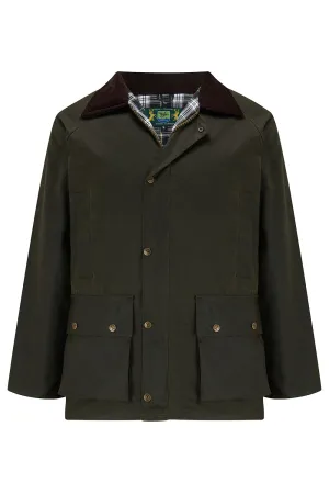 Tweed Outdoor 'Horseman' Unisex Wax Jacket in Olive