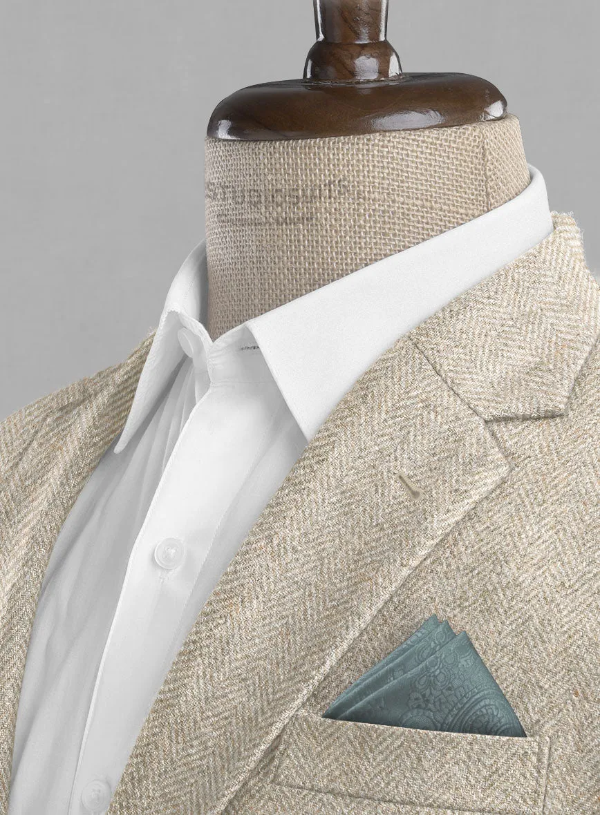 Vintage Herringbone Light Beige Tweed Suit