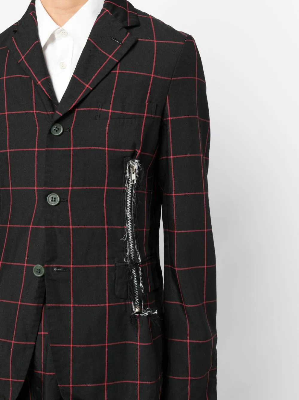 Windowpane Button Jacket