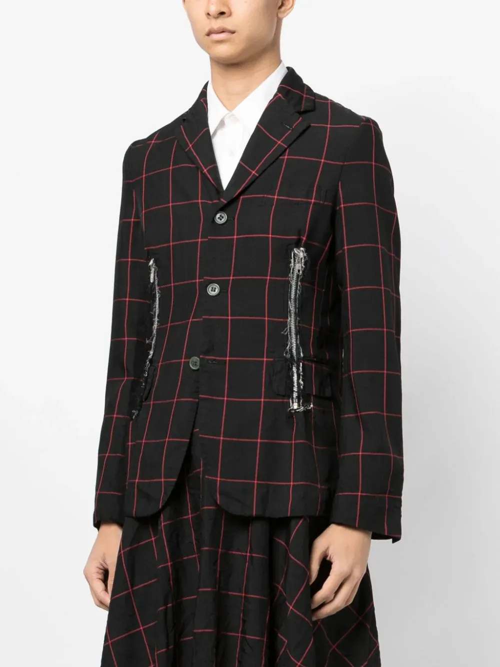 Windowpane Button Jacket