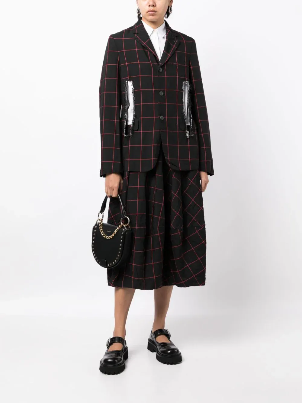 Windowpane Button Jacket