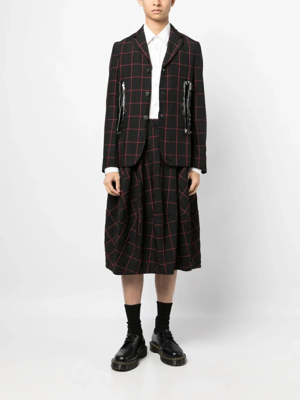 Windowpane Button Jacket